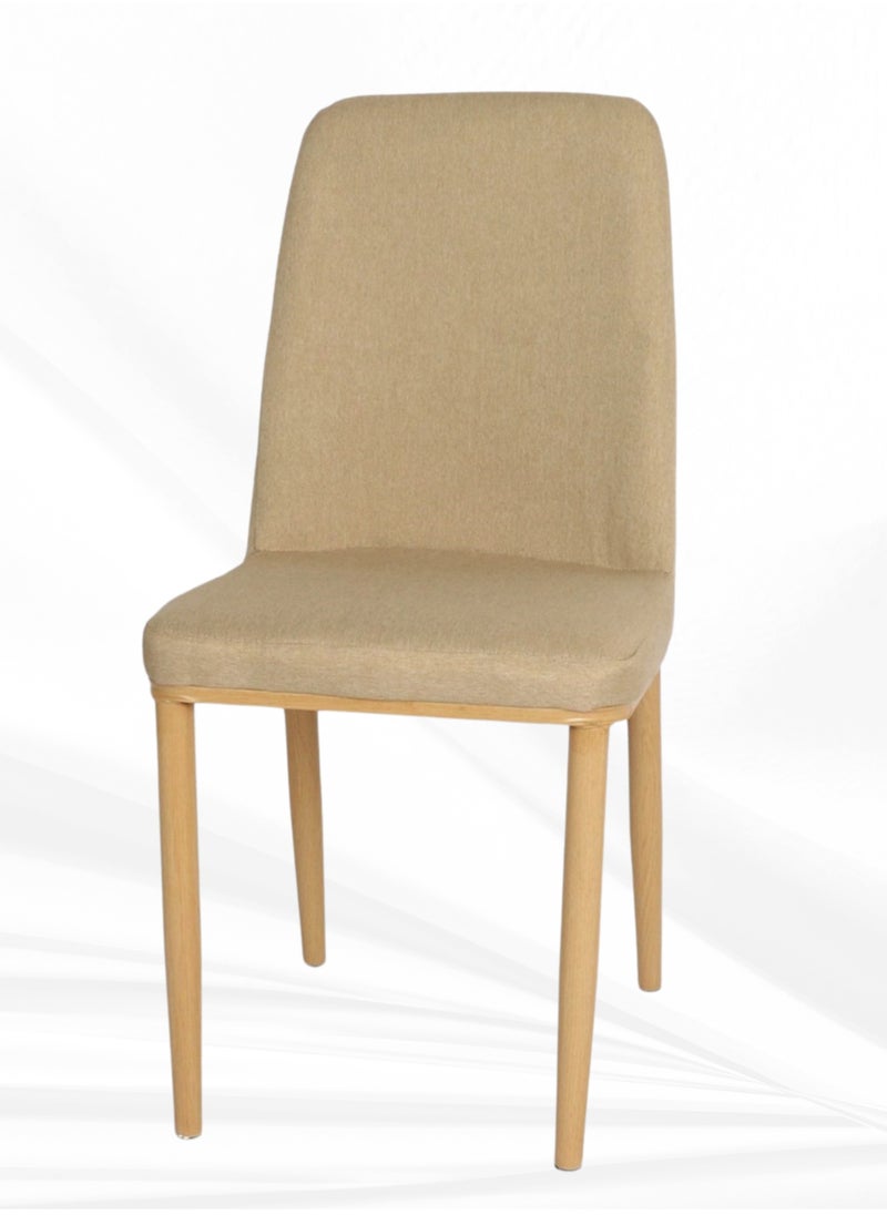 PixelsFurniture Pixels Furniture Kitchen Chair with Backrest and Solid Metal Legs in Wood Grain Painted Wood Look, for Living Room and Dining Room  - Image 1