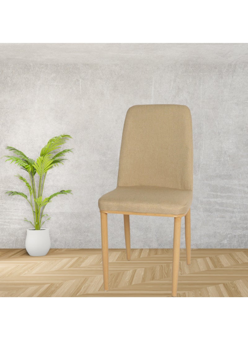 PixelsFurniture Pixels Furniture Kitchen Chair with Backrest and Solid Metal Legs in Wood Grain Painted Wood Look, for Living Room and Dining Room  - Image 2