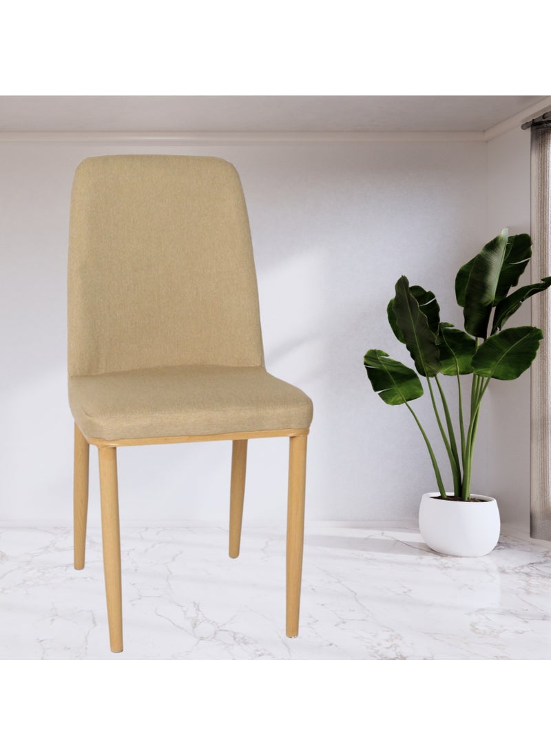 PixelsFurniture Pixels Furniture Kitchen Chair with Backrest and Solid Metal Legs in Wood Grain Painted Wood Look, for Living Room and Dining Room  - Image 3