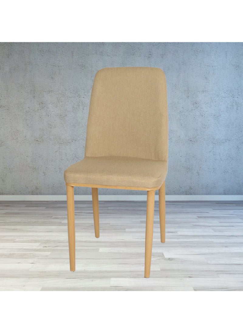 PixelsFurniture Pixels Furniture Kitchen Chair with Backrest and Solid Metal Legs in Wood Grain Painted Wood Look, for Living Room and Dining Room  - Image 4