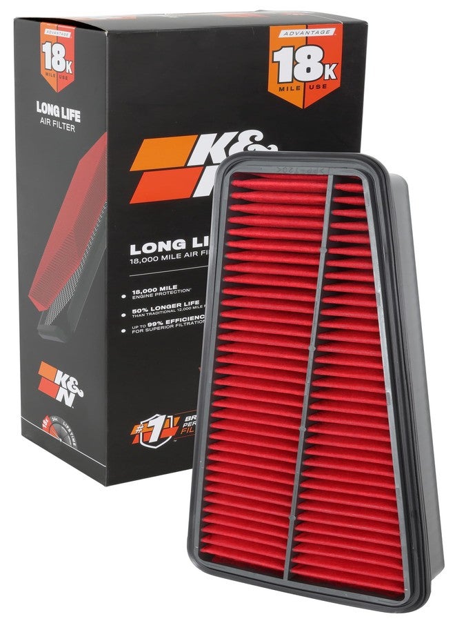 K&N Engine Air Filter: Long Life 18,000 Mile Replacement Air Filter: Compatible with 2002-2015 Toyota Mid-size Truck and SUV V6 (4-Runner, Tacoma, Hilux, Land Cruiser, Prado, FJ Cruiser), KNA-2281 - Image 1