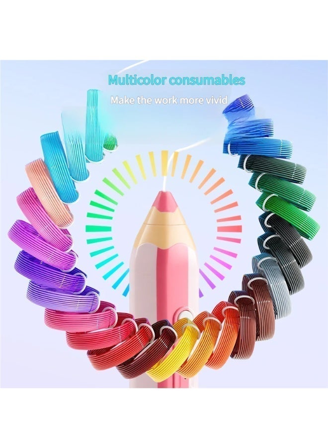 3D Printing Pen for Kids, Low Temperature Anti-Scald 3D Drawing Pen with 5 Colors PCL Filament, Auto Feeding & Back Feeding, USB Charging, DIY Creative Educational Toy for Children - Image 4
