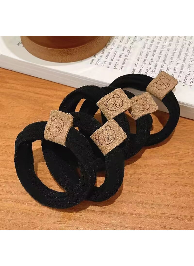 Generic Cute Bear Elastic Hair Ties Fashion Accessories Black [1]] 