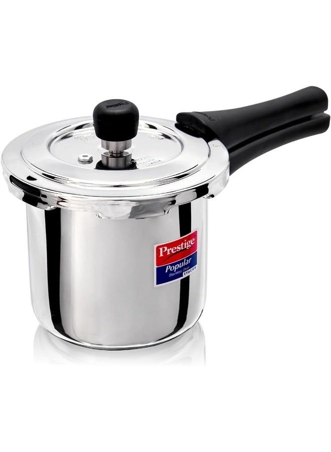 Prestige 2.00Liters Prestige Popular Svachh Spillage Control Stainless Steel Pressure Cooker, 2 L (Silver) silver - Image 1