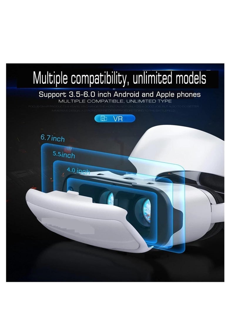Virtual Reality VR Glasses 3D Headset Viar Device Smart Helmet Lenses Goggle Compatible for Mobile Phone Cell Smartphone Headphone for Children Family Friend Gifts - Image 3
