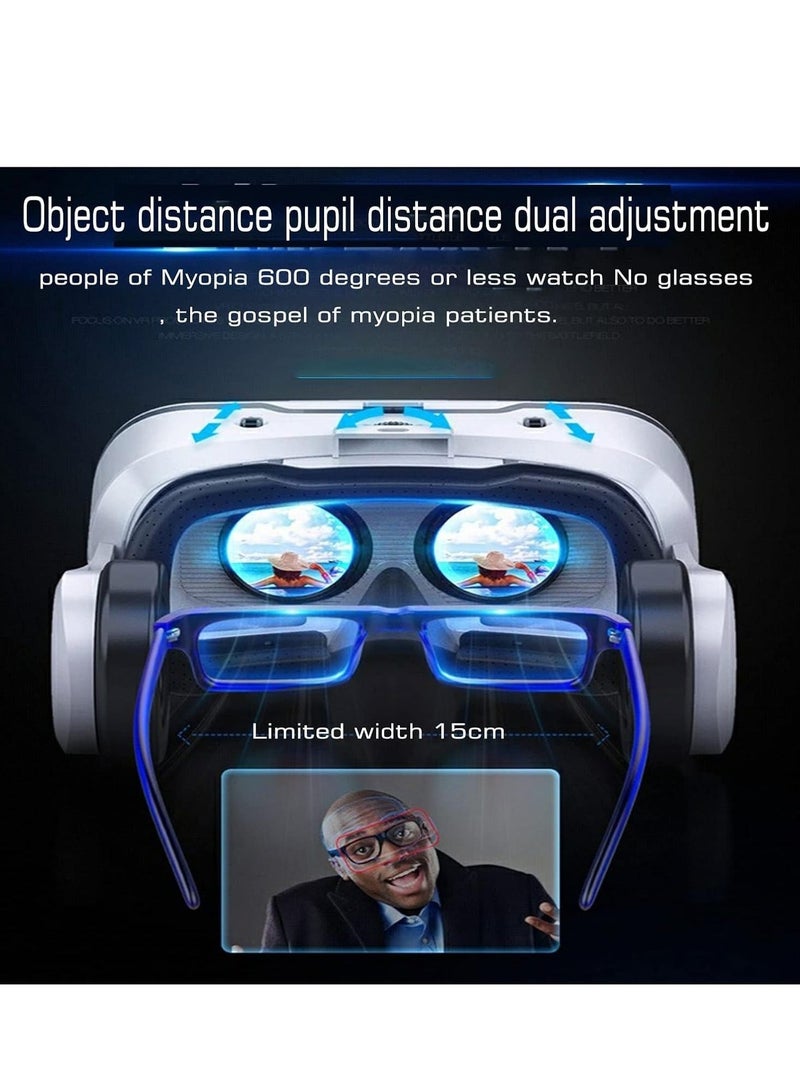 Virtual Reality VR Glasses 3D Headset Viar Device Smart Helmet Lenses Goggle Compatible for Mobile Phone Cell Smartphone Headphone for Children Family Friend Gifts - Image 4