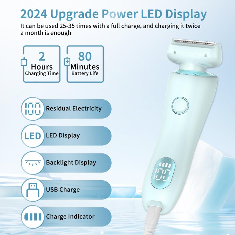 Yolopim 2 in 1 Electric Razors for Women, Electric Shaver for Women, Bikini Trimmer for Women, Silk Glide Pro Shaver, Waterproof Painless Wet & Dry, Removable Head, Womens Electric Razor for Legs, Body - Image 5