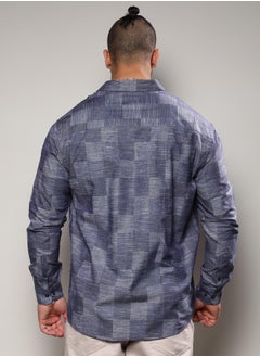 Instafab Plus Heathered Denim Check Shirt  - Image 3