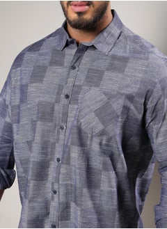Instafab Plus Heathered Denim Check Shirt  - Image 5