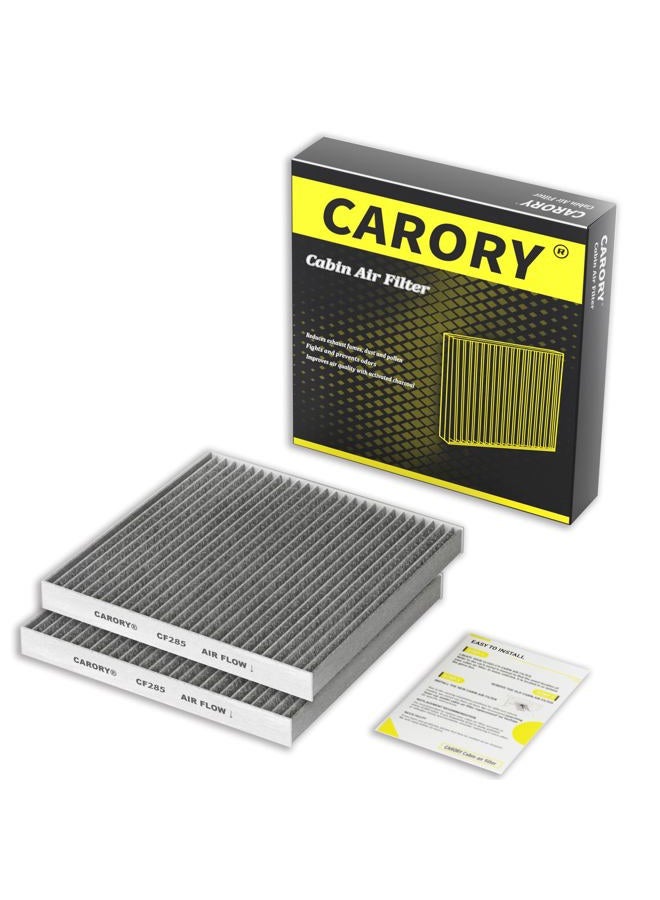 CARORY 2 Pack Cabin Air Filter w/Activated Carbon for Toyota Camry, Corolla, RAV4, Highlander, Lexus RX350, NX300, GX460, Subaru Legacy, Outback, Jaguar F-Pace, Land Rover Discovery, and More - Image 1
