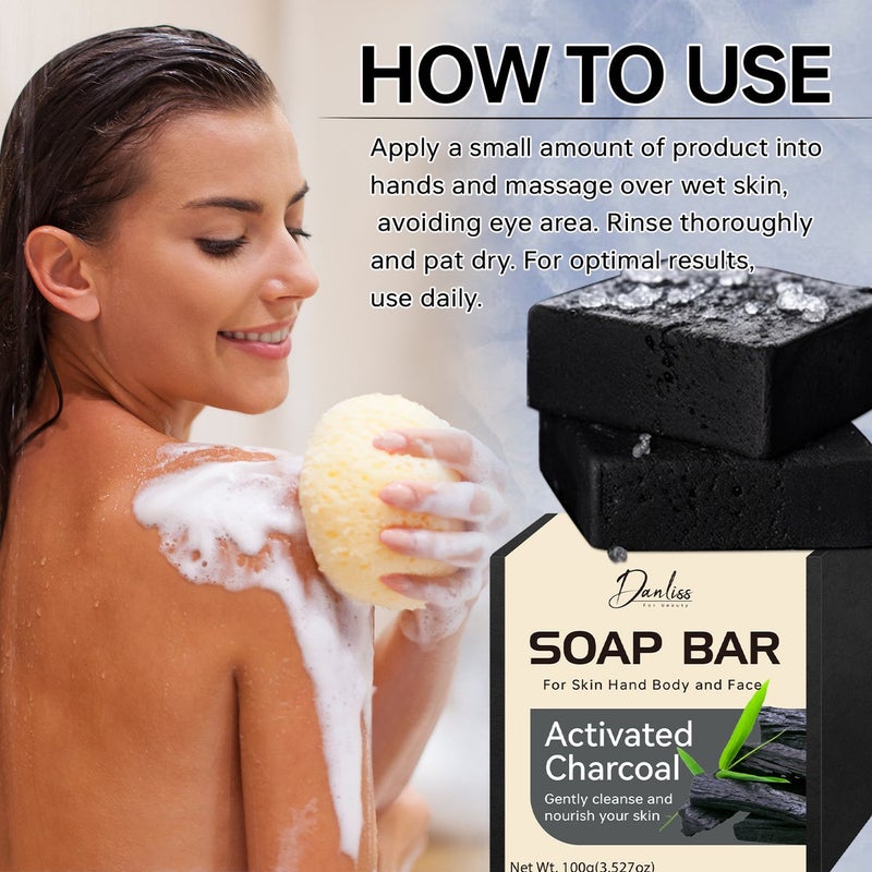 danliss Black Soap Gentle Cleansing & Nourishing for Body, Hands &  Face - Image 4