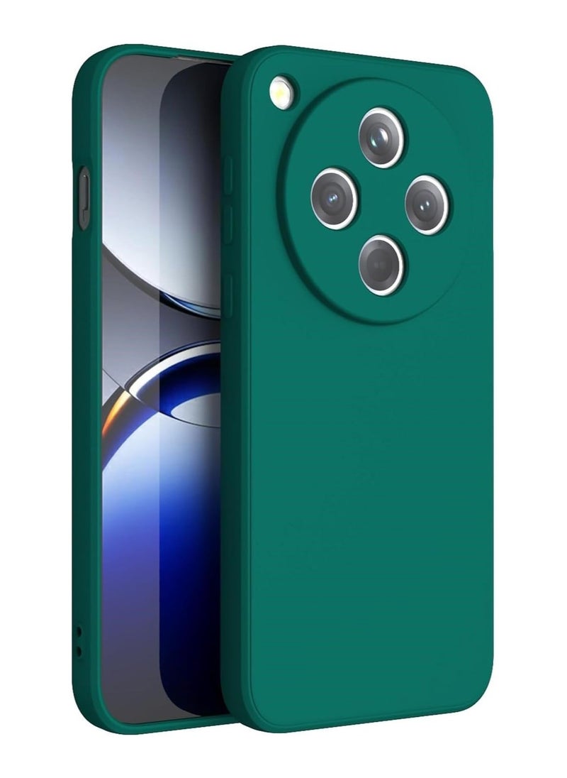 Generic Oppo Find X8 Pro Liquid Silicon Case Soft Microfiber Lining Cushion Slim Shell Shockproof Protective Soft Gel Rubber Matte Finish Cover Camera Protection Case for Oppo Find X8 Pro Green  - Image 1