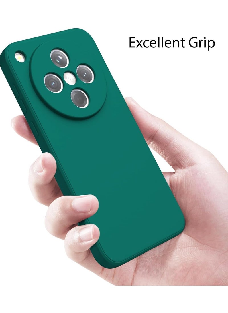 Generic Oppo Find X8 Pro Liquid Silicon Case Soft Microfiber Lining Cushion Slim Shell Shockproof Protective Soft Gel Rubber Matte Finish Cover Camera Protection Case for Oppo Find X8 Pro Green  - Image 4