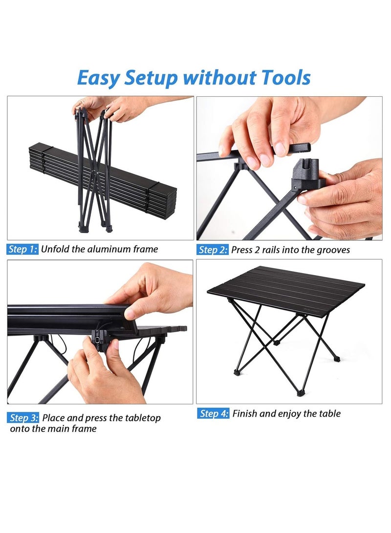 FLYROAD Portable Camping Table, Ultralight Folding Table with Aluminum Table Top and Carry Bag, Easy to Carry, Ideal for Outdoor, Camping, Picnic, Cooking, Beach, Hiking, Fishing 68 X 46 X 40cm - Image 5