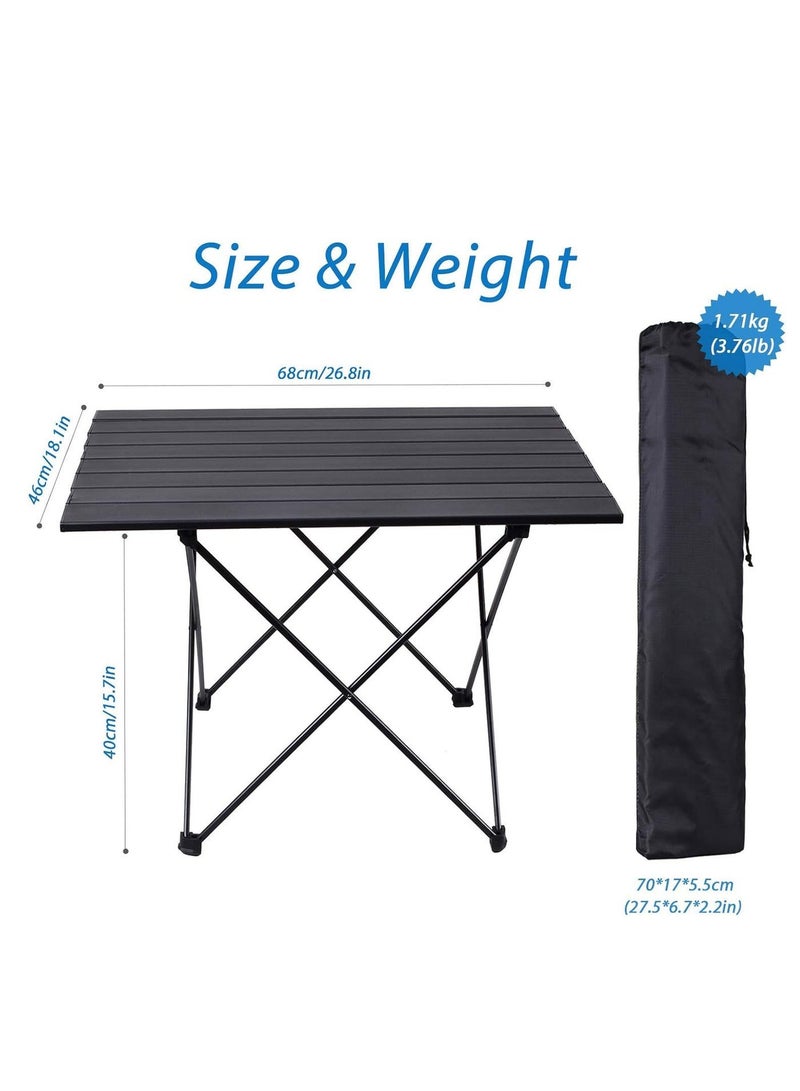 FLYROAD Portable Camping Table, Ultralight Folding Table with Aluminum Table Top and Carry Bag, Easy to Carry, Ideal for Outdoor, Camping, Picnic, Cooking, Beach, Hiking, Fishing 68 X 46 X 40cm - Image 3