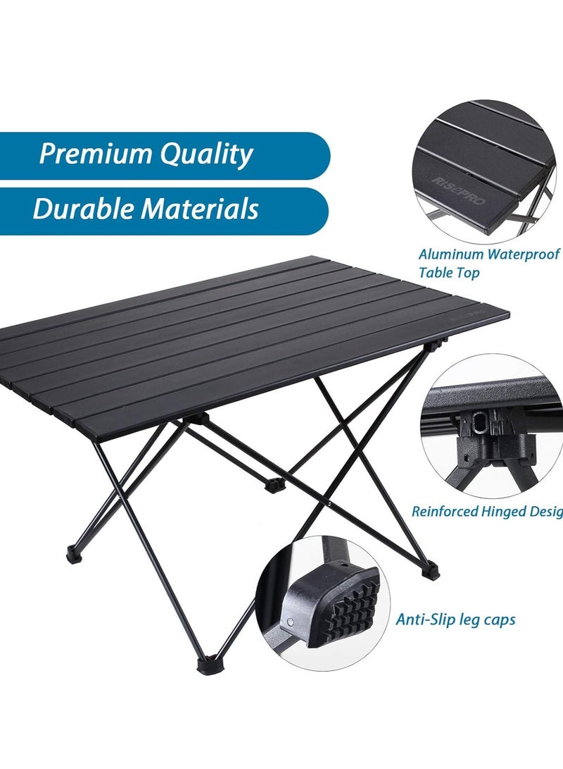 FLYROAD Portable Camping Table, Ultralight Folding Table with Aluminum Table Top and Carry Bag, Easy to Carry, Ideal for Outdoor, Camping, Picnic, Cooking, Beach, Hiking, Fishing 68 X 46 X 40cm - Image 2