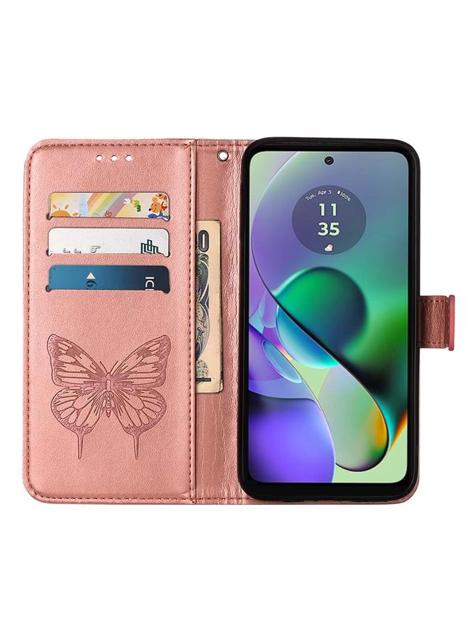 S-TOP Case For Motorola Moto G54 Embossed Butterfly Leather Phone Case - Image 3