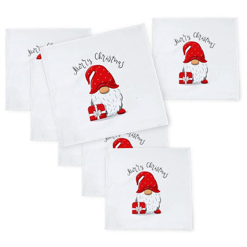 Khakee مناديل طاولة حرير بموضوع عيد الميلاد 6 قطع 10x10 لتزيين عيد الميلاد زينة عيد الميلاد هدية عيد الميلاد xmas21282 - Image 1