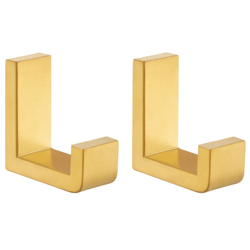 Angle Simple Towel Hook Brushed Dark Gold 2 Pack 304 Stainless Steel Robe Hook for Bathroom