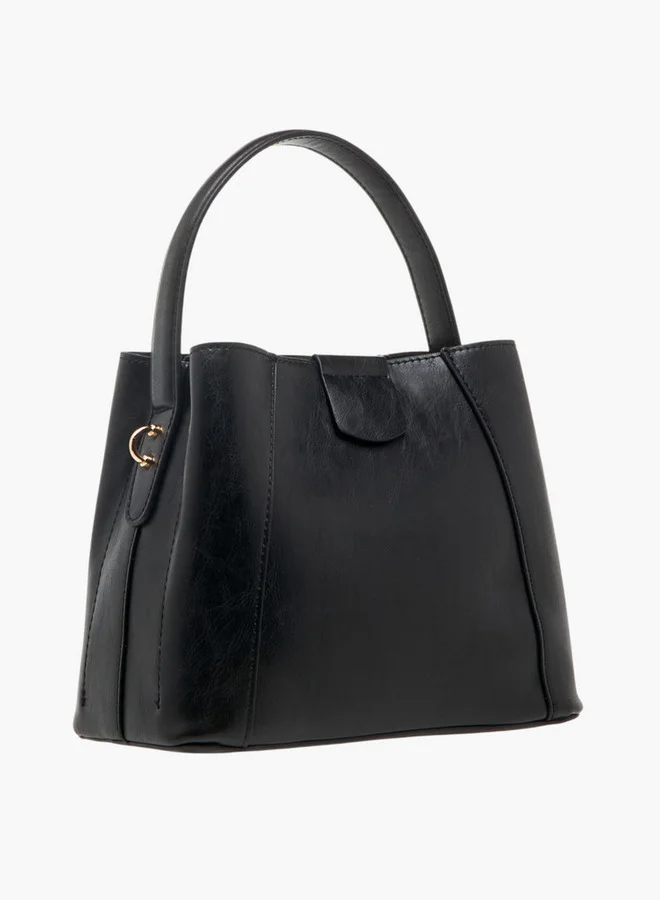 Flora Bella By Shoexpress Textured Tote Bag with Zip Closure