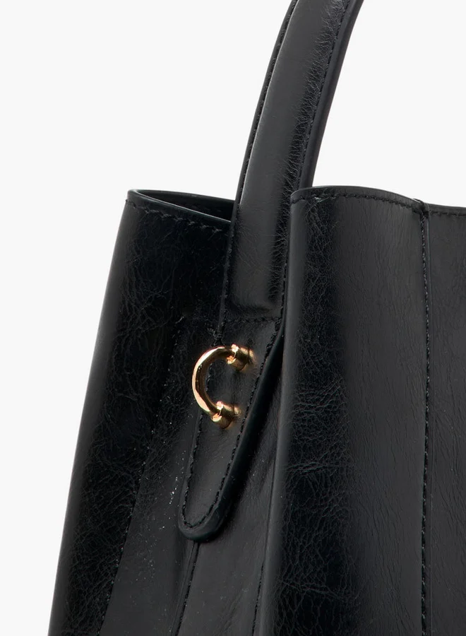 Flora Bella By Shoexpress Textured Tote Bag with Zip Closure