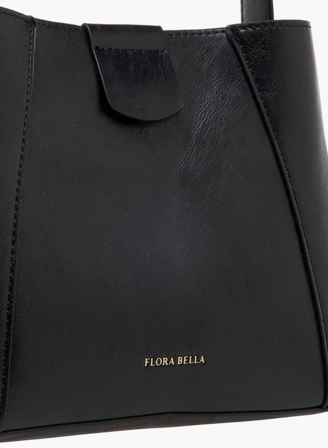 Flora Bella By Shoexpress Textured Tote Bag with Zip Closure