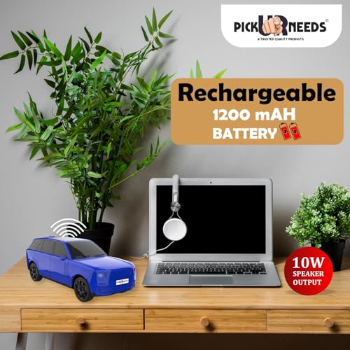 Pick Ur Needs Car Design Wireless Speaker USB/TF Card/FM Support RGB Light 1200mAh Battery 10 W Car Toy Design Bluetooth Speaker (Blue) - Image 5