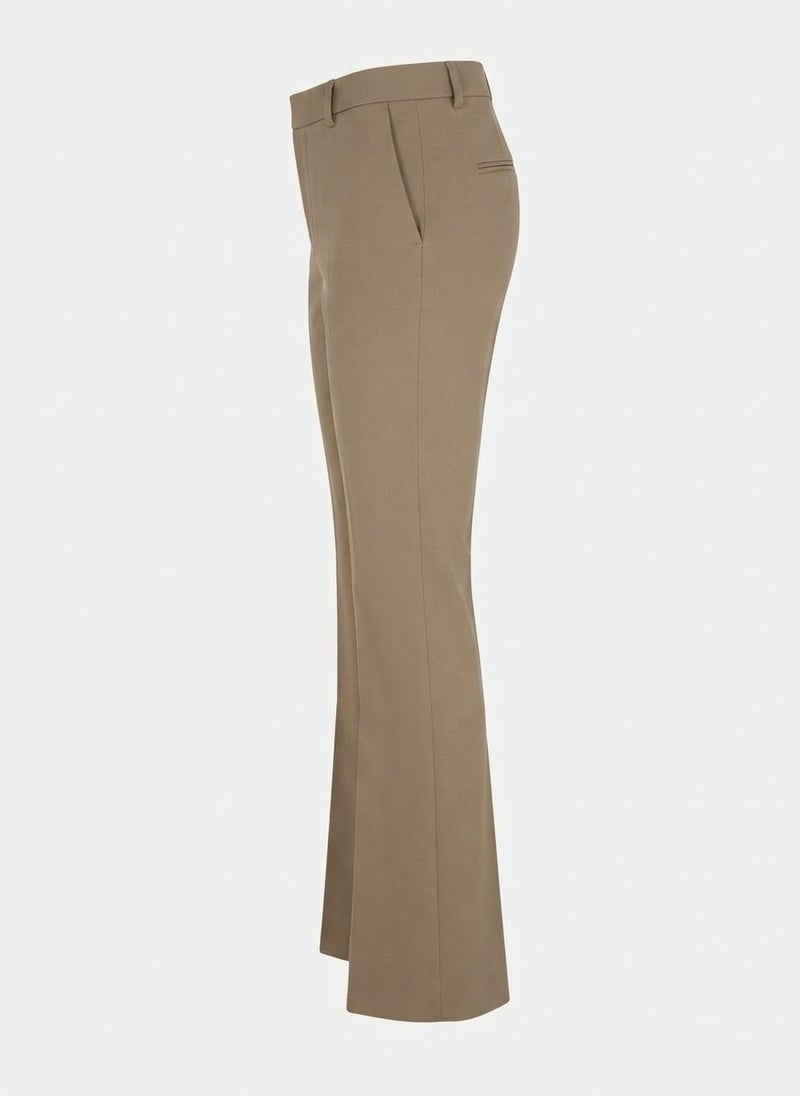 AUXOM Men's Formal Slim Ankle Trousers - Dark Khaki - Image 5