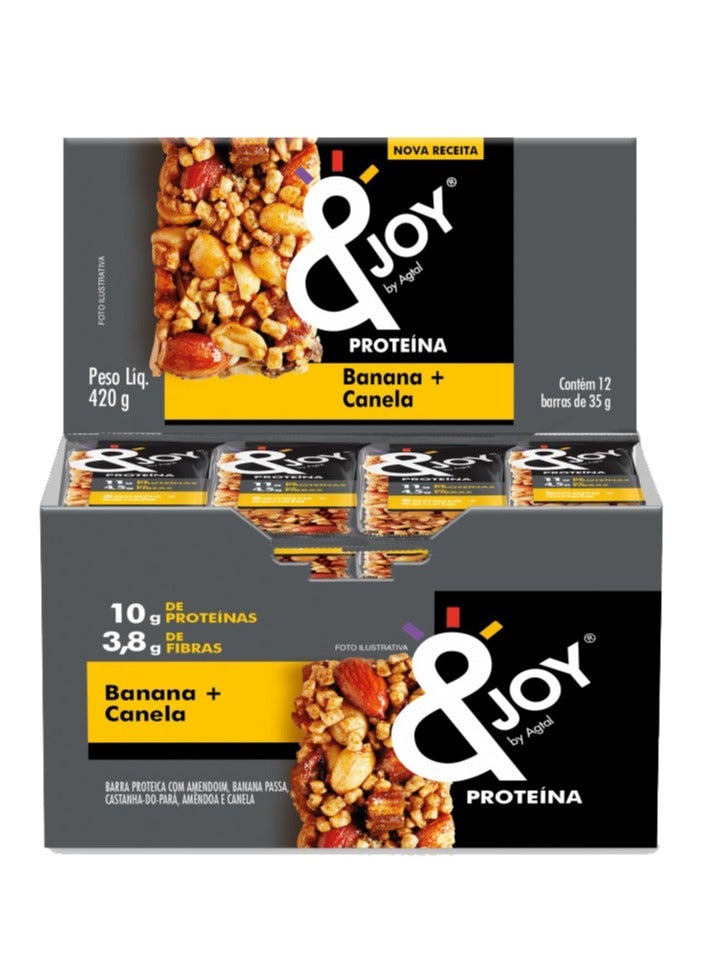 Enjoy Snacks Nuts Bar Protein Zero Sugar Banana and Cinnamon (Pack of 12) - Image 1
