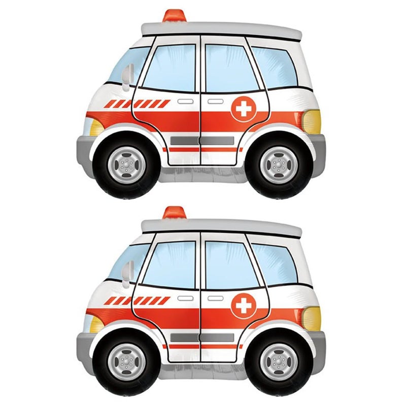 Yeodong Rescue Vehicle Balloons Ambulances Balloon Car Foil Balloons Children Gifts Birthday Balloons Doctors Party Favor Gift Supplies Birthday Party Rescue Theme Party Decoration 2 Pieces - Image 3