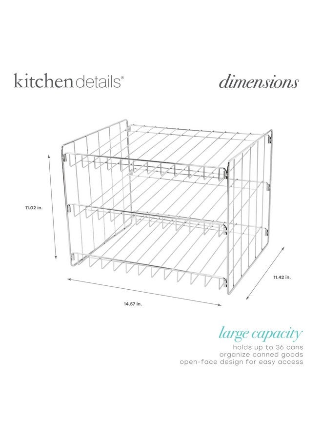 كيتشين ديتيلز منظم علب بثلاث طبقات من Kitchen Details | رف تخزين معلبات الطعام | تنظيم خزانة المطبخ والمخزن | يتسع لـ ٣٦ علبة | موفر للمساحة | كروم - Image 2