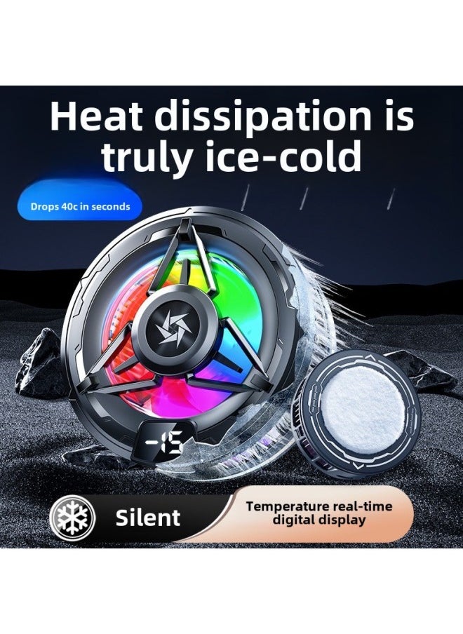 Generic Mobile Phone Radiator Magnetic Suction Semiconductor Refrigeration Cooling Suitable For huawei For Apple Live E-sports Mobile Phone Radiator-Color:Black Sl-59 Regular [ice Style] + Finger Cots  - Image 4