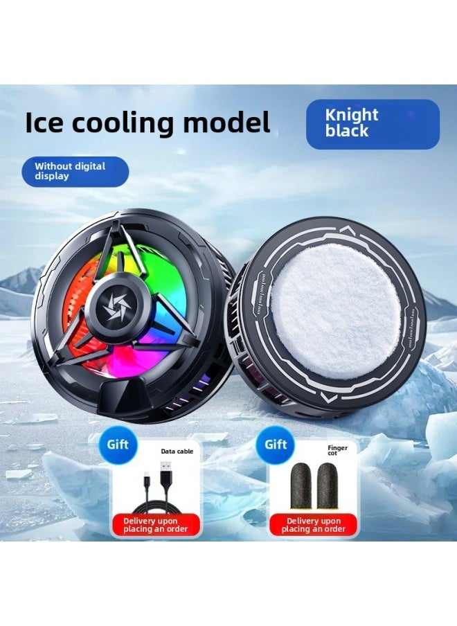Generic Mobile Phone Radiator Magnetic Suction Semiconductor Refrigeration Cooling Suitable For huawei For Apple Live E-sports Mobile Phone Radiator-Color:Black Sl-59 Regular [ice Style] + Finger Cots  - Image 1