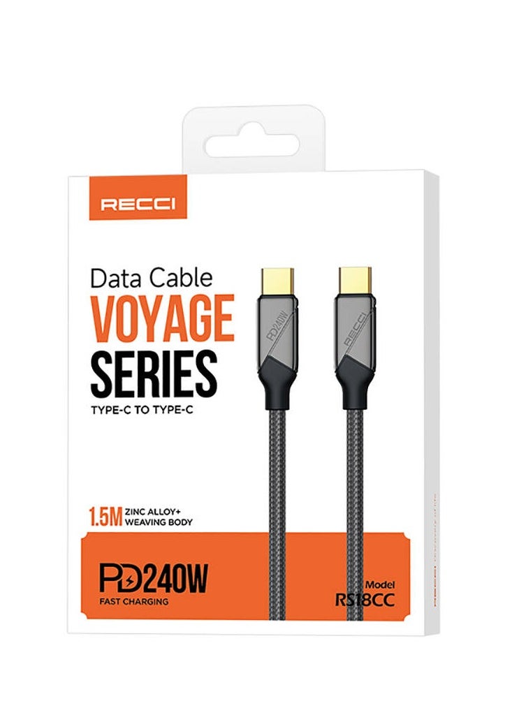 Ritchie RS18CC Travel Series Type-C to Type-C PD 240W Fast Data Charging and 1.5m Charging Cable