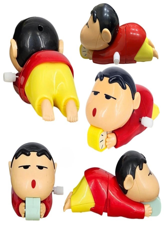 TRIVYOM Cute Shinchan Crawling Toy for Toddlers - Key Operated Wind-Up Moving Action Figure || Fun Baby Crawling || Adorable Collectible Gift for Kids - 1Pcs, Red - Image 4