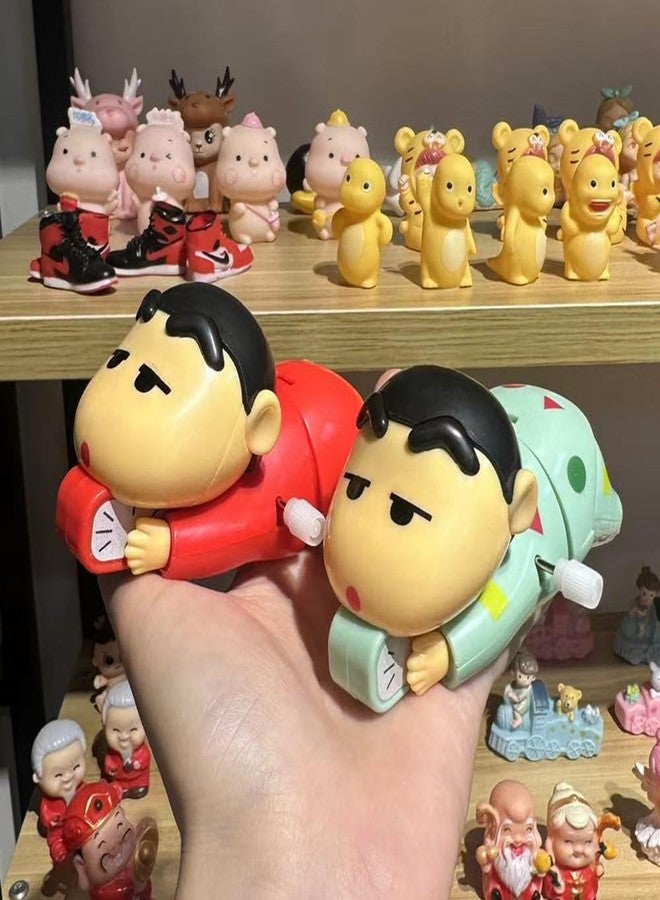 TRIVYOM Cute Shinchan Crawling Toy for Toddlers - Key Operated Wind-Up Moving Action Figure || Fun Baby Crawling || Adorable Collectible Gift for Kids - 1Pcs, Red - Image 2