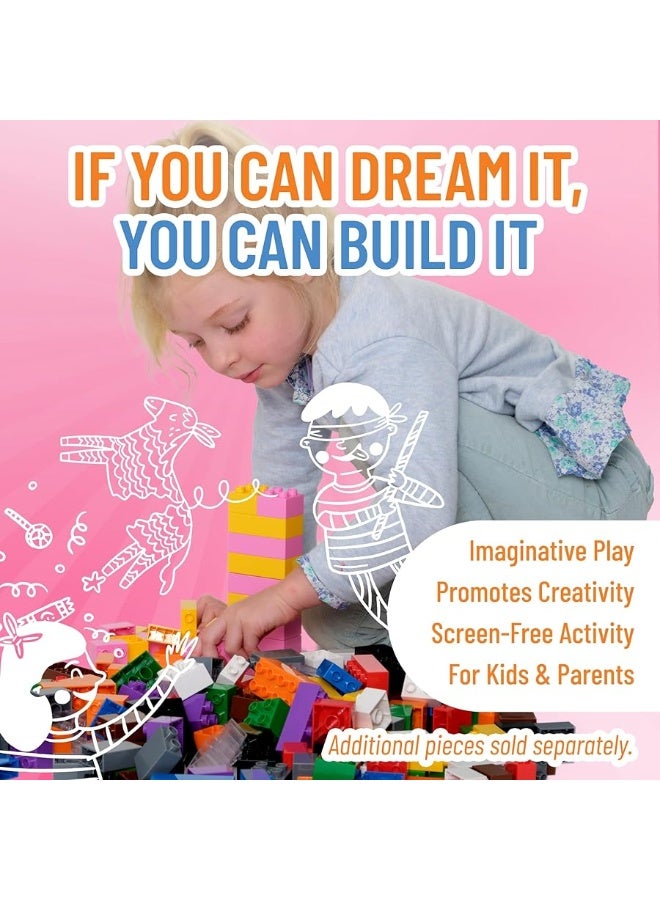 Strictly Briks لعبة ستريكتلي بريكس كتل بناء كبيرة للأطفال والرضع، مجموعة كتل كبيرة للأعمار من 3 سنوات وما فوق، متوافقة 100% مع جميع العلامات التجارية الكبرى، أزرق، أخضر، أحمر، وأصفر، 108 قطع - Image 5