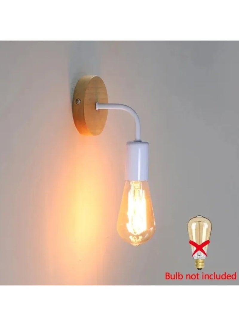 Wall Lamp Candlestick Antique Wooden Base Suitable For Bedside Or In The Dining Room The Possibility Of Adjusting The Direction Of Lighting Above Or Down Light Source 90 - E27 Volt White Color - Image 1