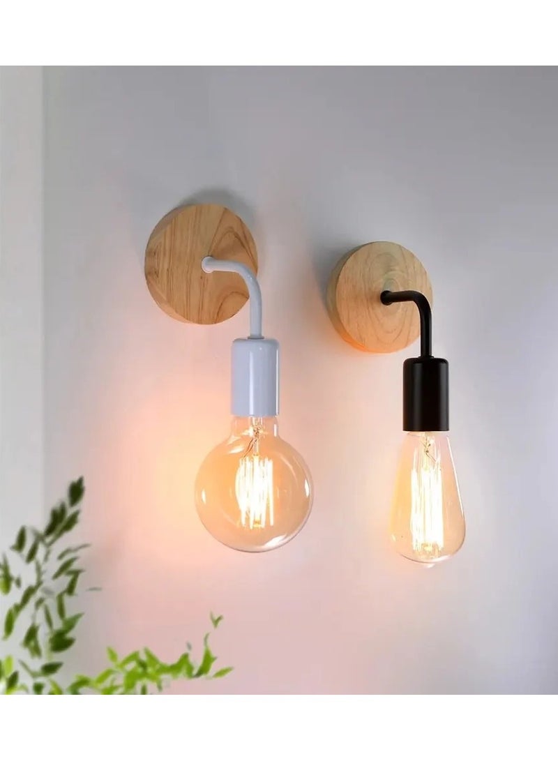 Wall Lamp Candlestick Antique Wooden Base Suitable For Bedside Or In The Dining Room The Possibility Of Adjusting The Direction Of Lighting Above Or Down Light Source 90 - E27 Volt White Color - Image 3