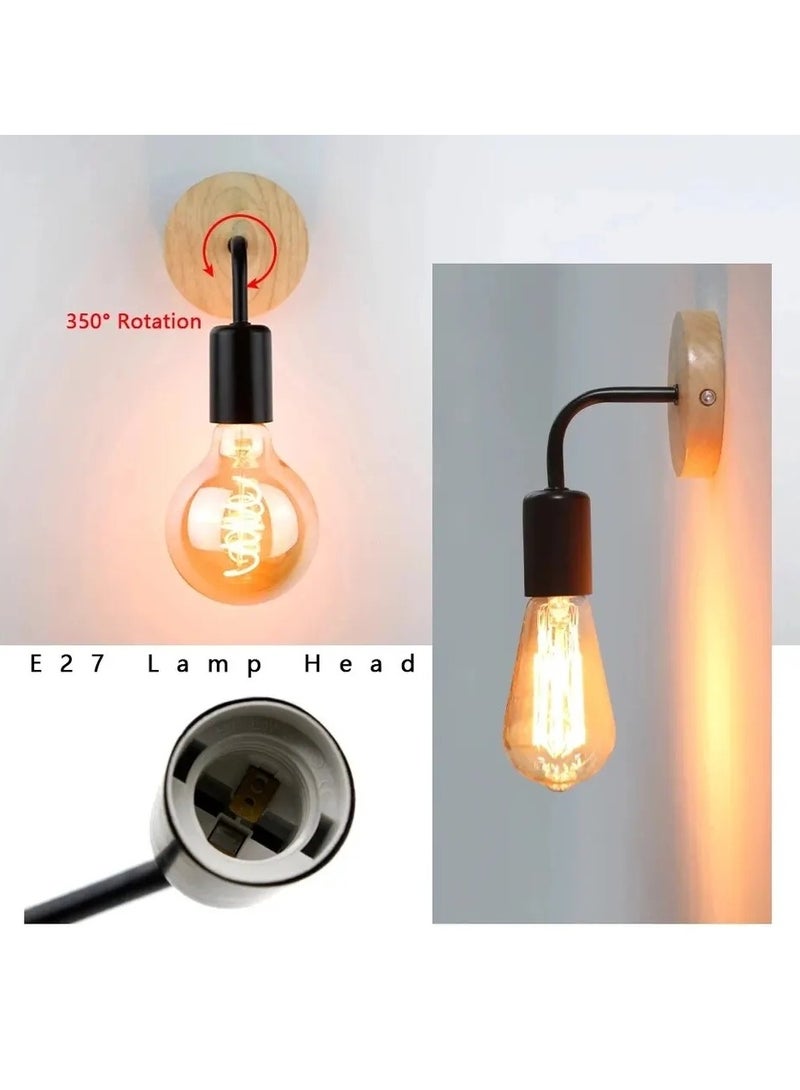 Wall Lamp Candlestick Antique Wooden Base Suitable For Bedside Or In The Dining Room The Possibility Of Adjusting The Direction Of Lighting Above Or Down Light Source 90 - E27 Volt White Color - Image 4