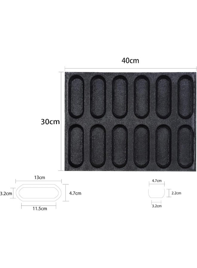 Silicone Perforated Bread Mold 12 Loaf Silicone French Baguette Pan Hot Dog Bun Mold for Baking - Image 3