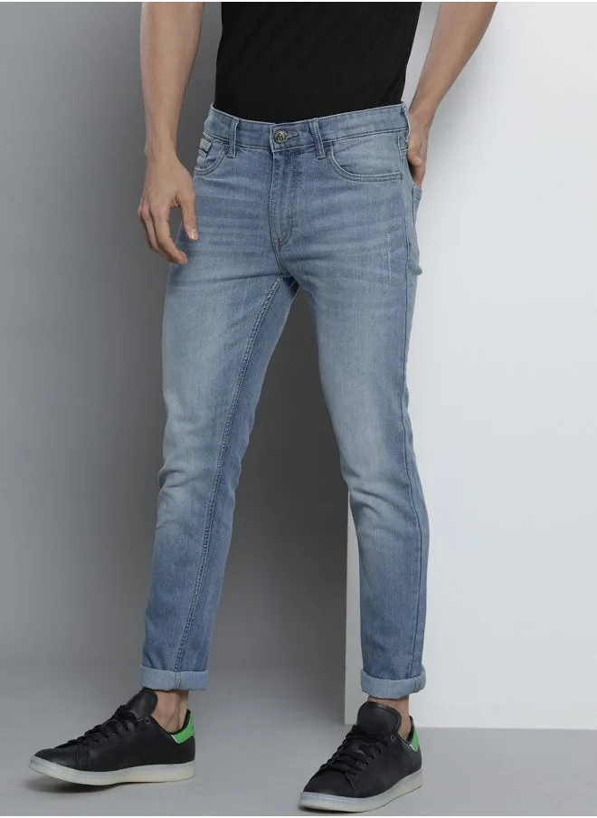 The Indian Garage Co Men Slim Fit Solid Mid-Rise Stretchable Jeans