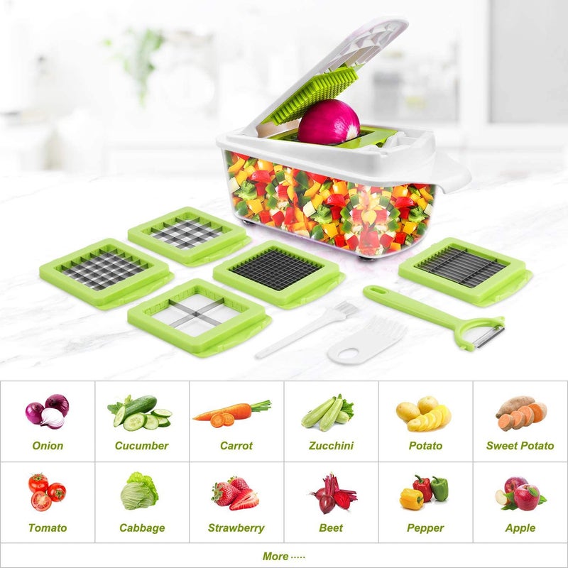 Sedhoom Direct Food Dicer Chopper 5 Blades, Onion Dicer Chopper, Kitchen Chopper, Fruit and Veggie Chopper for Vegetables Chopper, Food Prep Chopper, Light Green - Image 2