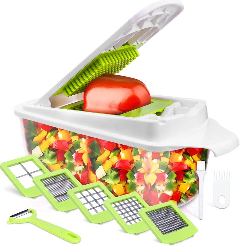 Sedhoom Direct Food Dicer Chopper 5 Blades, Onion Dicer Chopper, Kitchen Chopper, Fruit and Veggie Chopper for Vegetables Chopper, Food Prep Chopper, Light Green - Image 1