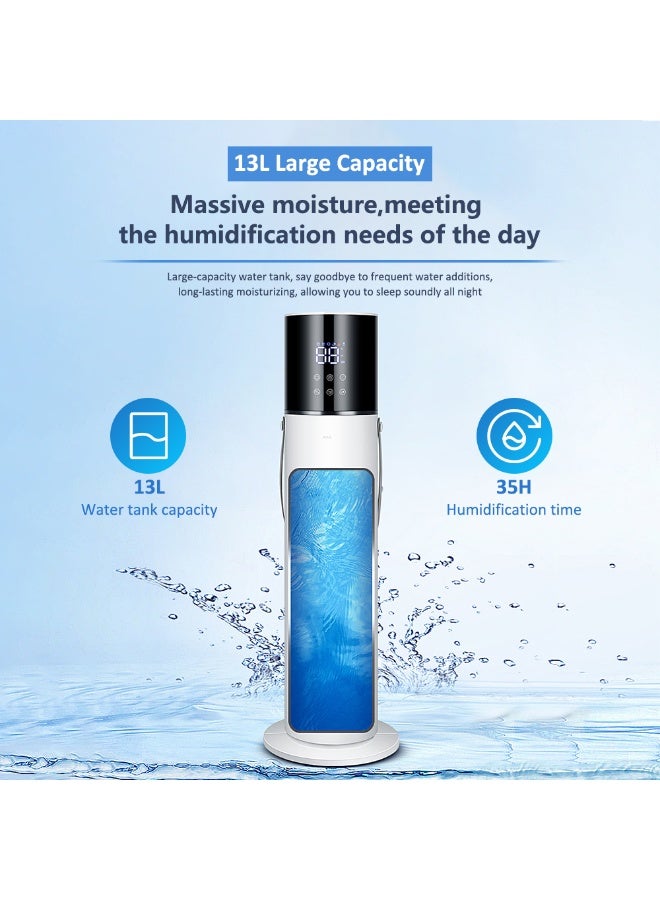 ايتي لايف مرطب هواء سعة 13 لترًا للغرف الكبيرة، رذاذ دافئ دافئ، إيقاف تشغيل تلقائي، مرطب هواء بملء علوي مع تعقيم بالأشعة فوق البنفسجية، 100 واط HX-05 أبيض - Image 4