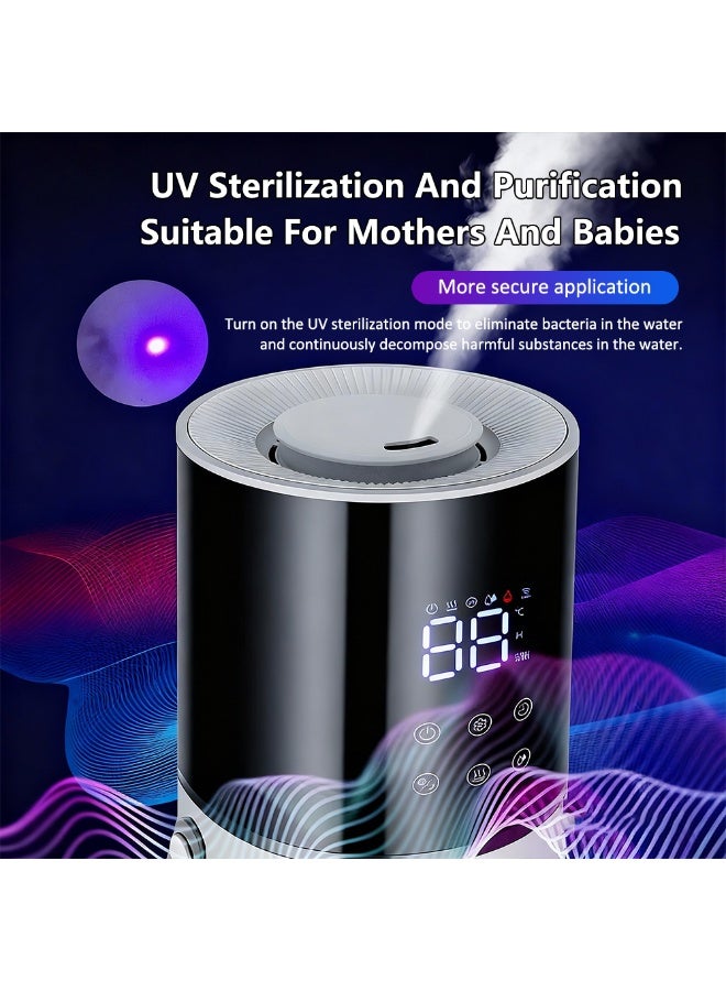 ايتي لايف مرطب هواء سعة 13 لترًا للغرف الكبيرة، رذاذ دافئ دافئ، إيقاف تشغيل تلقائي، مرطب هواء بملء علوي مع تعقيم بالأشعة فوق البنفسجية، 100 واط HX-05 أبيض - Image 5