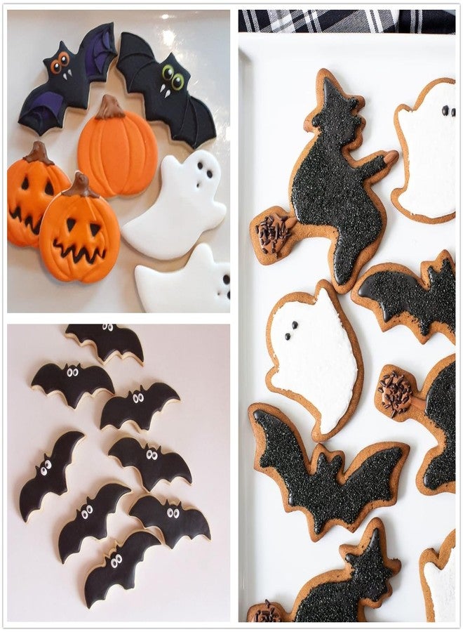 TUZICAKE 4PCS Large Halloween Cookie Cutters, Stainless Steel Metal Molds Pumpkin, Bat, Ghost, Wich's Hat Cookie Cutters with Decorating Instructions - Image 5