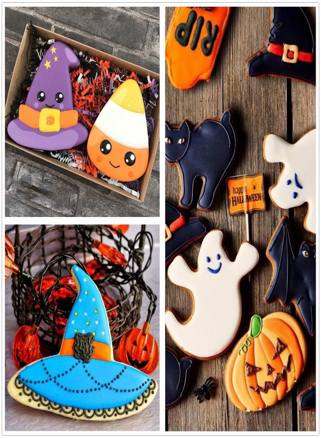 TUZICAKE 4PCS Large Halloween Cookie Cutters, Stainless Steel Metal Molds Pumpkin, Bat, Ghost, Wich's Hat Cookie Cutters with Decorating Instructions - Image 4