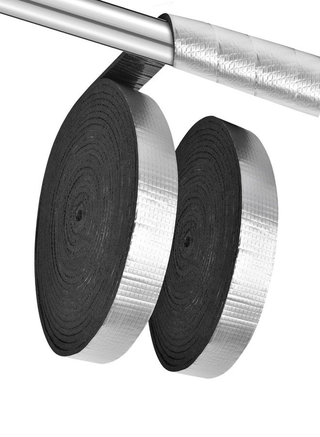 Allwin Pipe Insulation Wrap - 2" Wide X 33 Ft Outdoor Pipe Foam Insulation Tape Self Adhesive for Winter Freeze Protection Insulation Wrap- Aluminum Foil Finish - Image 1