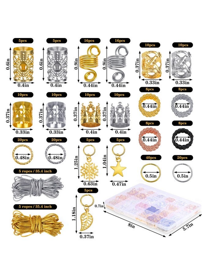 Jollidecor 259Pcs Hair Jewelry Accessories For Women Braids Hair Loc Wire Wrapped Adornment For Dreadlock Aluminum Beads Charms Gold Braids Ring Cuffs Clips With Pendants For Hair Decorations - Image 3